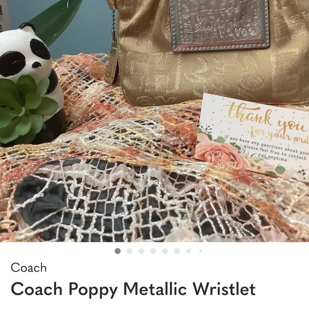 Coach poppy Metallic Gold Wristlet vintage